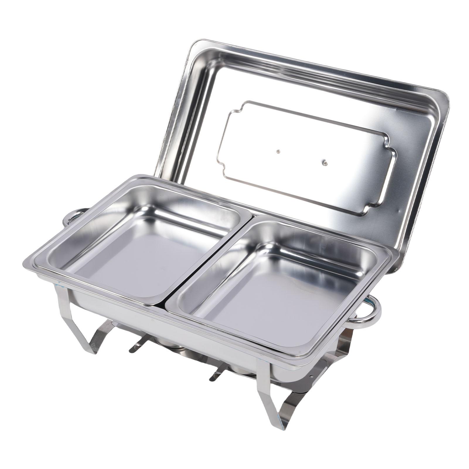 Edelstahl Buffet Chafing Dish Set Faltbare Wärme Erhaltung Multifunktionale Buffet Wärmer Double Grid