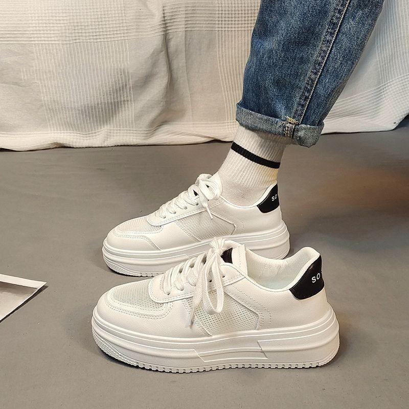 Kleine weiße Schuhe Damen Sommer Neu Frühling Damen Schuhe Plateau Sportschuhe Ins Trendig Vielseitig Lässig Studenten Board Schuhe 40 schwarz