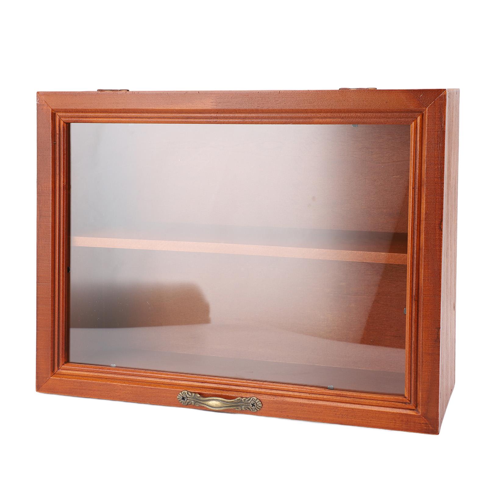 Holz Schreibtisch Organizer Freistehende Hölzerne Ausstellungsregale Schreibtisch Vitrine für Mini-Figuren