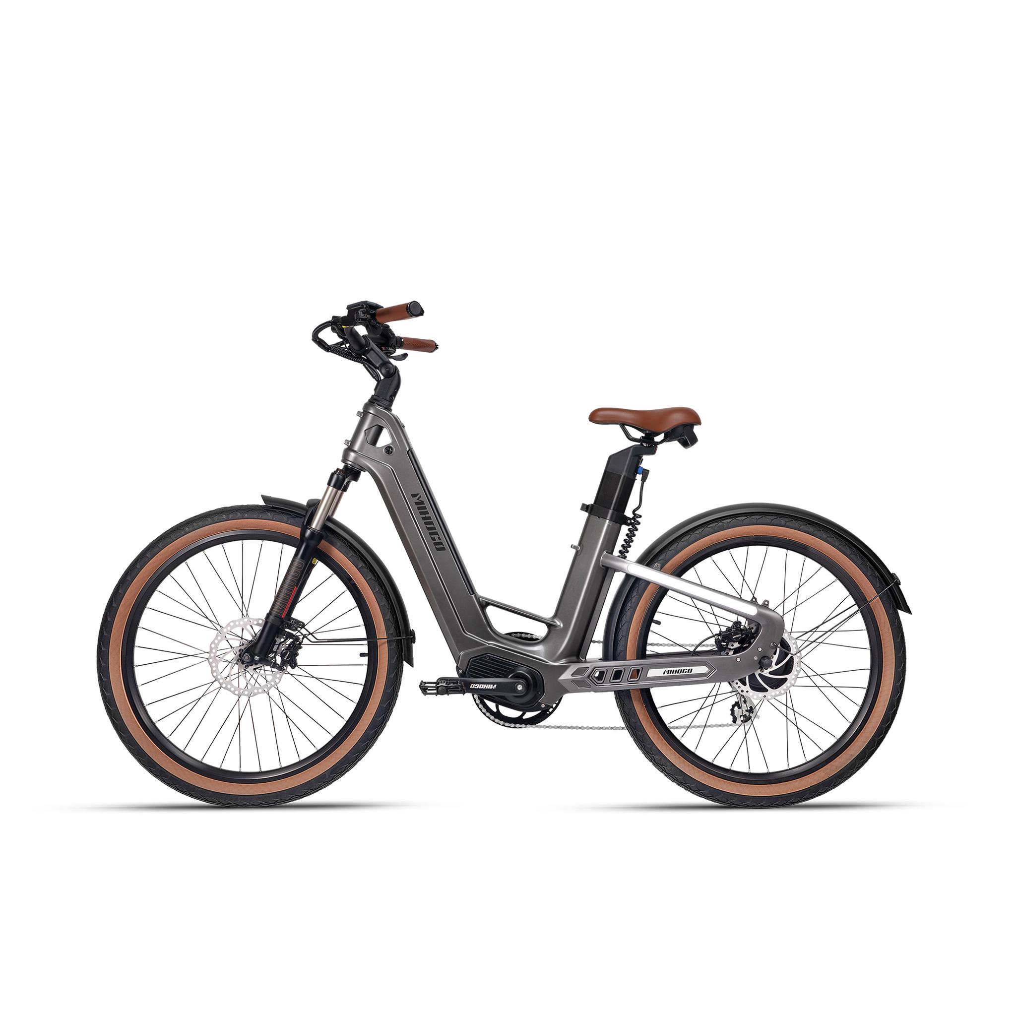 MIHOGO AIR T800 Carbonfaser E-Bike, 750W, 48V 19.2Ah, 26 x2.5  Farbreifen, Daumengashebel, 2.4  IPS Display, Shimano 7-Gang City E-Bike 48V 750W 19.2Ah grau