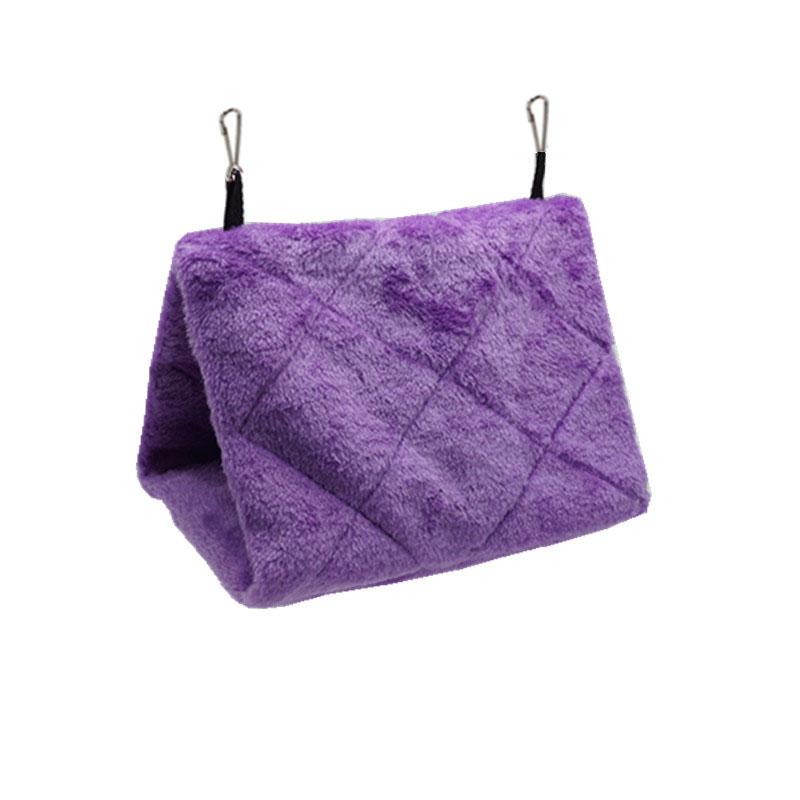 Warme Vogel Papageienkäfige Haustier Vogel Hängematte Hängezelt Bett für Vogelschlaf Vogelkäfig Dekorationszubehör Vogelhaus Vogelnest 17x12x13cm violett