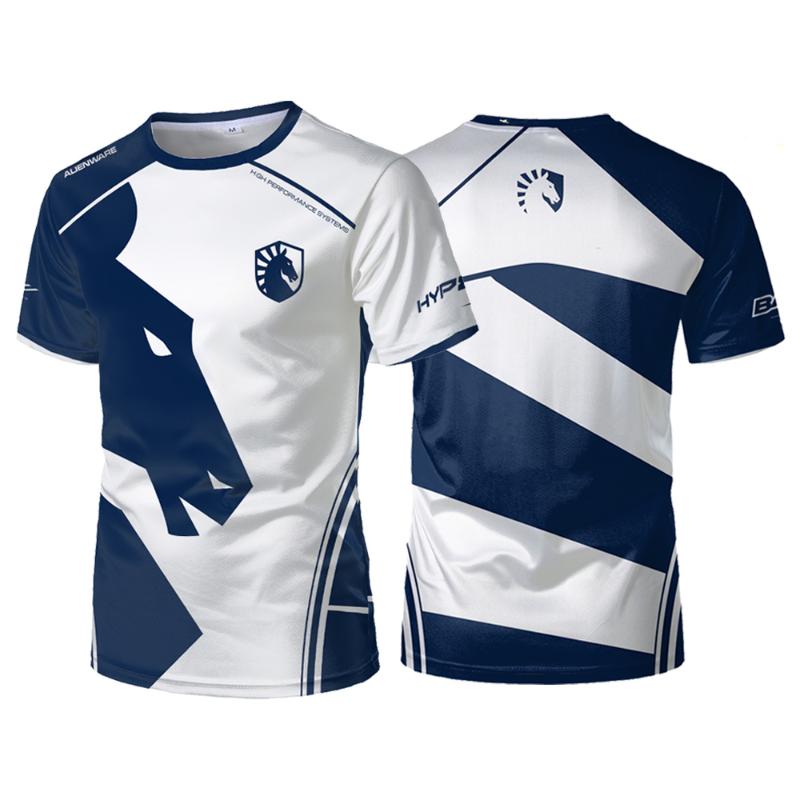 Liquid Team Teamuniformen CS:GO E-Sports Wettkampf-Trainingsanzüge Herren Sport-T-Shirts Atmungsaktive Casual Oversized Tops Tees XL