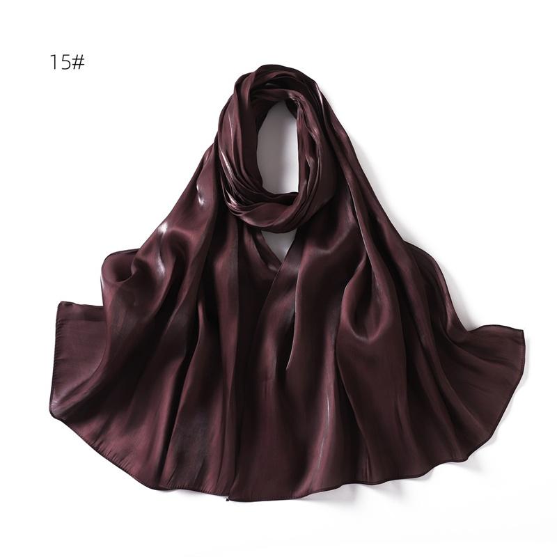 Neu Funkelnden Silk Satin Hijab Schal Frauen Schals Plain Muslimischen Frauen Hijabs Breathab Islam Frauen Turban 70x180cm black