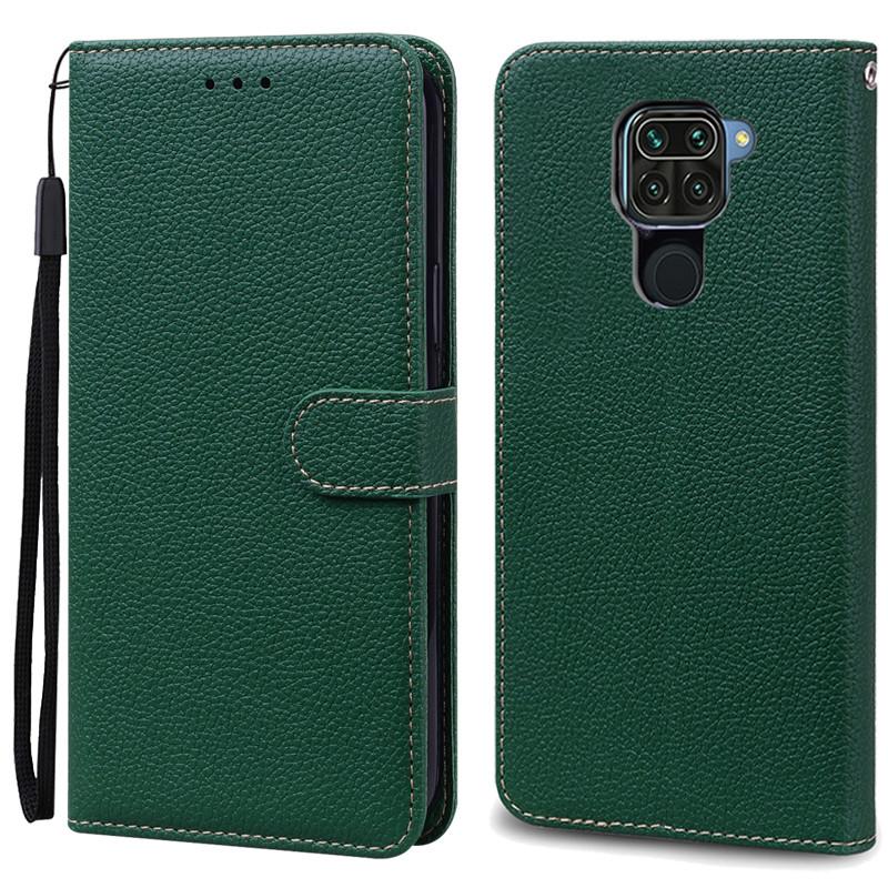 Für Redmi Note 9 Hülle Weiche TPU Leder Brieftasche Handyhülle Für Xiaomi Redmi Note 9 Note9 Hülle Flip Fundas Für Redmi Note 9 Hülle For Redmi Note 9 dunkelgrüne
