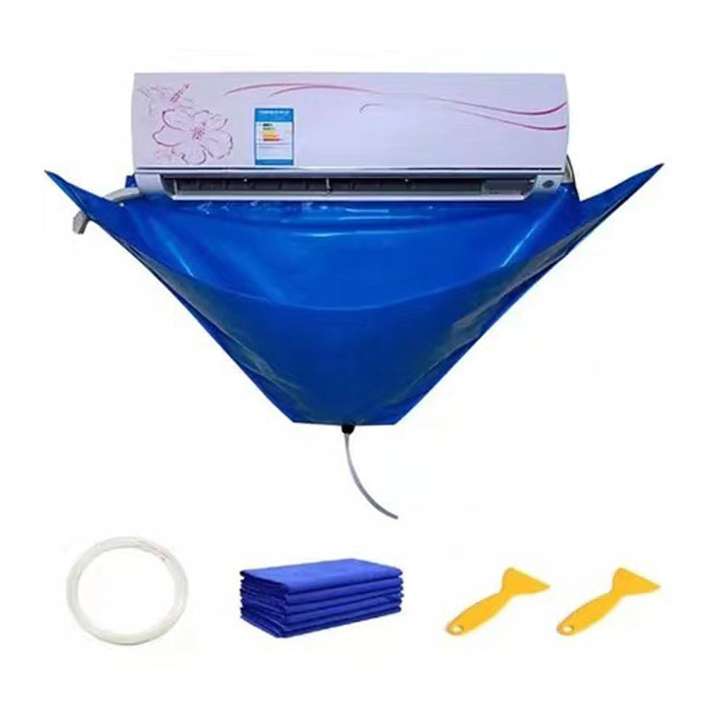 Klimaanlage Reinigung Abdeckung Klimaanlage Reinigung Wasserdichte Tasche Haushalt Wand-montiert blau