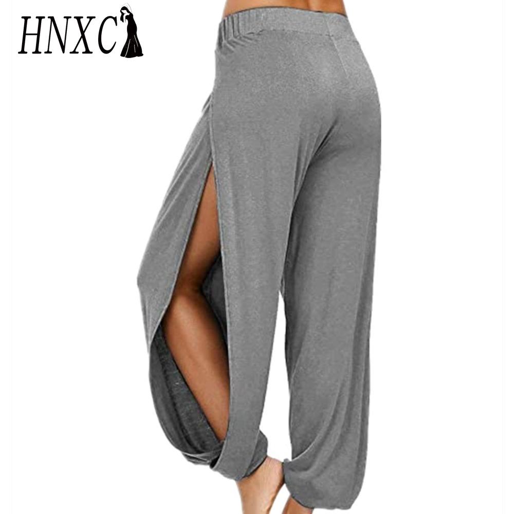 HNXC Damenmode Lässige Einfarbige Print Hosen & Caprihosen XXXL grau