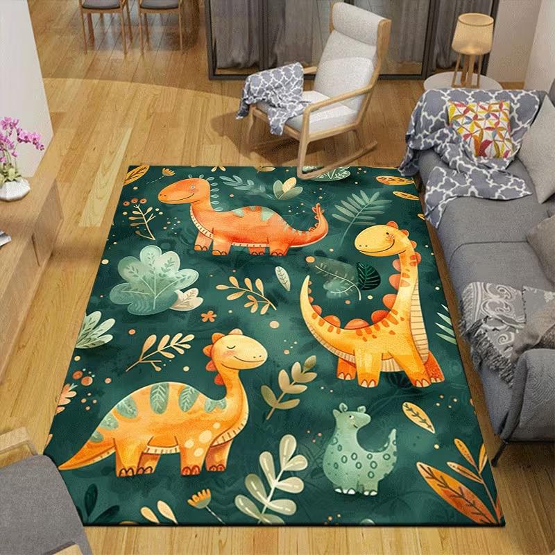 Dinosaurier Dschungel Labyrinth Wohnzimmer, Schlafzimmer oder Außenbereich Innen Außen Matte Lustige Waschbare Matte Geeignet für Wohnzimmer Teppich 80x120cm beige
