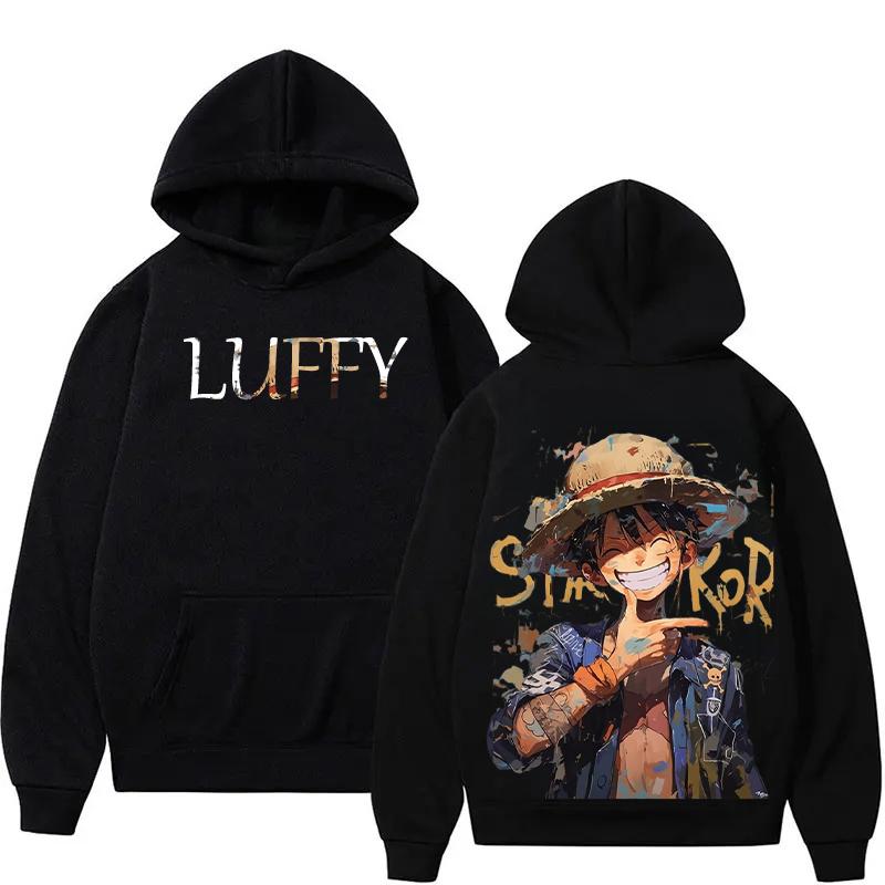 One Piece Luffy Cosplay Herbst/Winter Paar Kapuzenpullover Harajuku Y2k Street One Piece Enthusiast Langarmoberteil 3XL