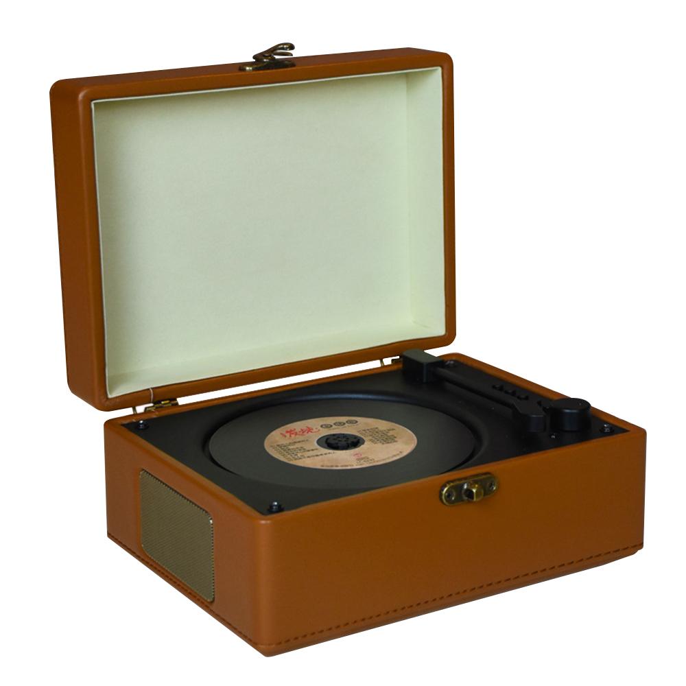 CD-Player BT 5.0 Musik U Disk Album Tragbarer CD-Player Eingebaute Lautsprecher mit Fernbedienung, braun