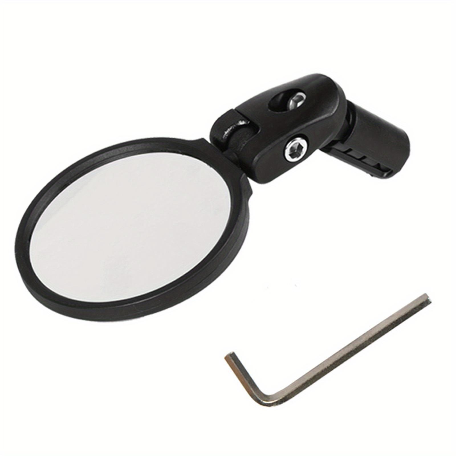 1 Stück Mountainbike Faltbarer Rückspiegel Verstellbarer Lenkerreflektor Endspiegel Sicht Konvex Lenkerlegierung Hinten Aluminium schwarz