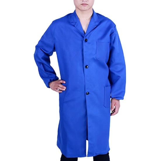 Arbeitskleidung Schmutzabweisend Verschleißfest Einreihig Robe Typ Locker Langarm Einfarbig Taschen Warentransport Lager Arbeitskleidung 3XL