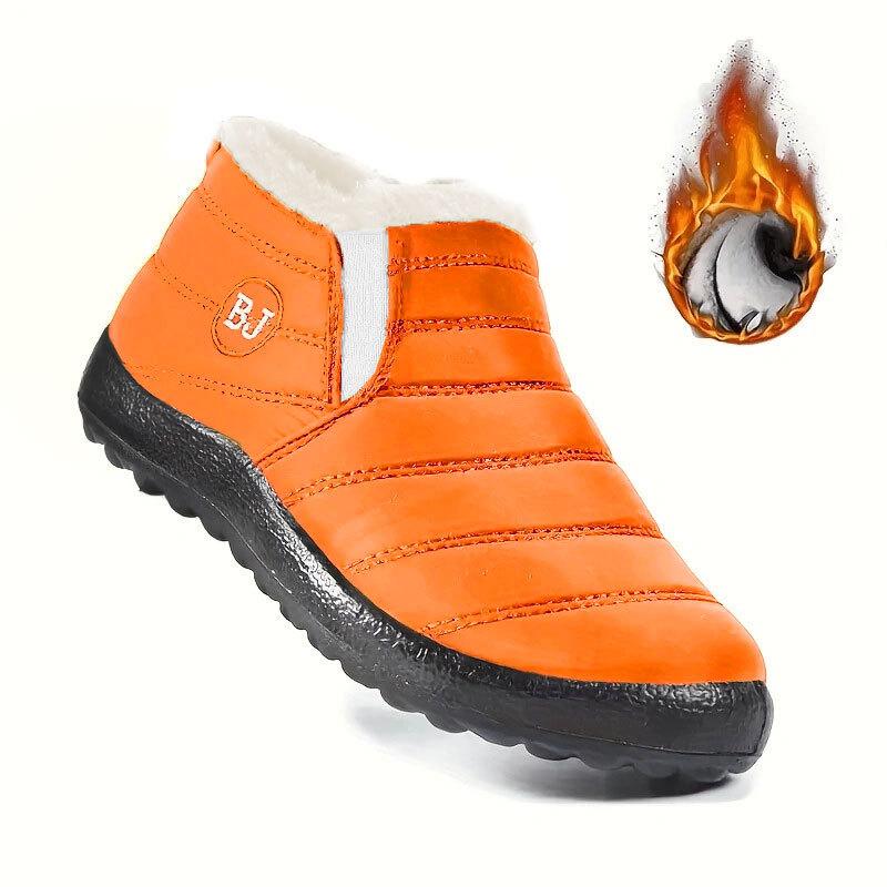 Damen Schneestiefel Plüsch Neue Warme Knöchelstiefel Für Damen Winterstiefel Wasserdicht Damenstiefel Damen Winterschuhe Damen Booties 43 orange