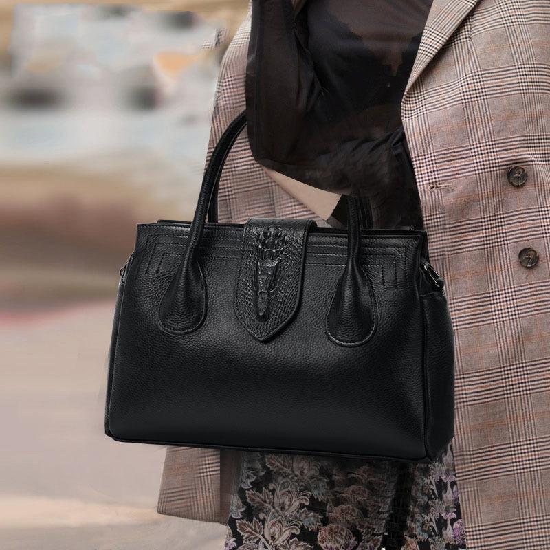 Erste Schicht Rindsleder Damentasche Neue vielseitige One-Shoulder Crossbody Bag Modische Damentasche Handtasche Handtasche Weiblicher Stil gray