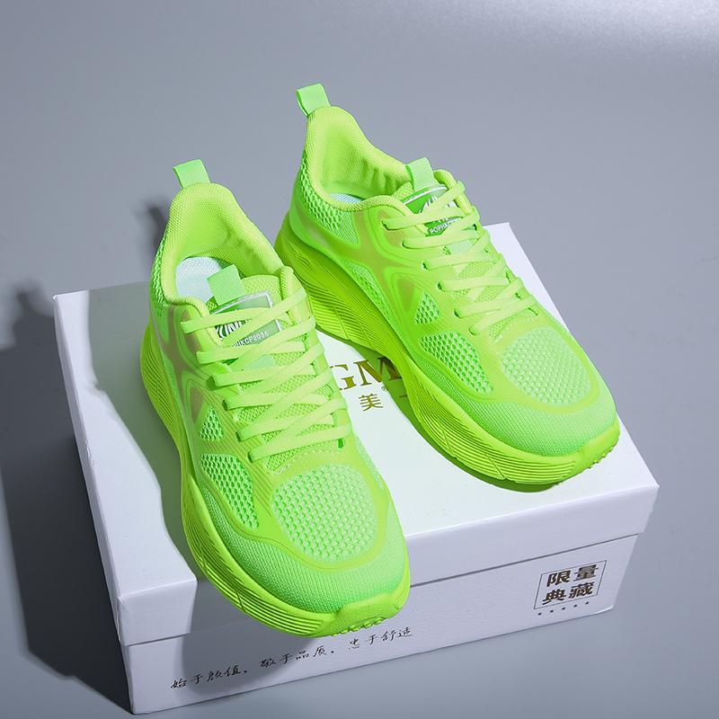 UniseX Sneakers Leichte Laufschuhe Gym Sportschuhe Damen Sneakers 39 fluoreszierende grün
