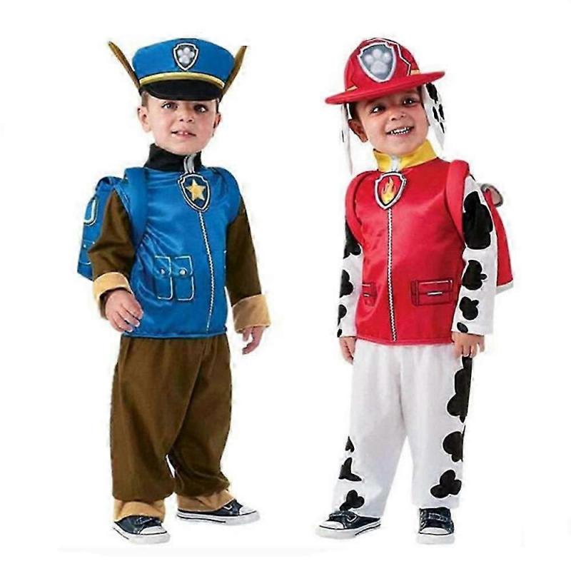 Karneval Geburtstagsfeier Kostüm Halloween Purim Cosplay Kleidung Junge Mädchen Rocky Rubble Skye Marshall Zuma Chase Anime Kostüme XS blau
