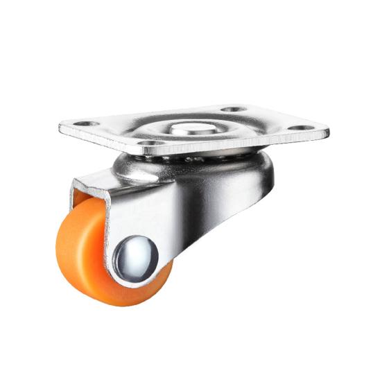 0,5 Zoll Möbelrollen, universelle kleine Schwenkplattenrollen für Karren, Möbel, Babybett, Küchenschrank, Tisch orange