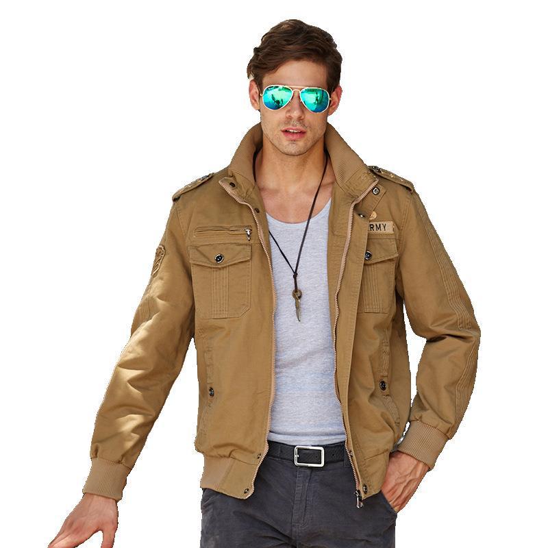 Herren Frühling und Herbst Jacke Jacke Reine Baumwolle Militär Dünne Jacke Jacke Große Größe XXXXL