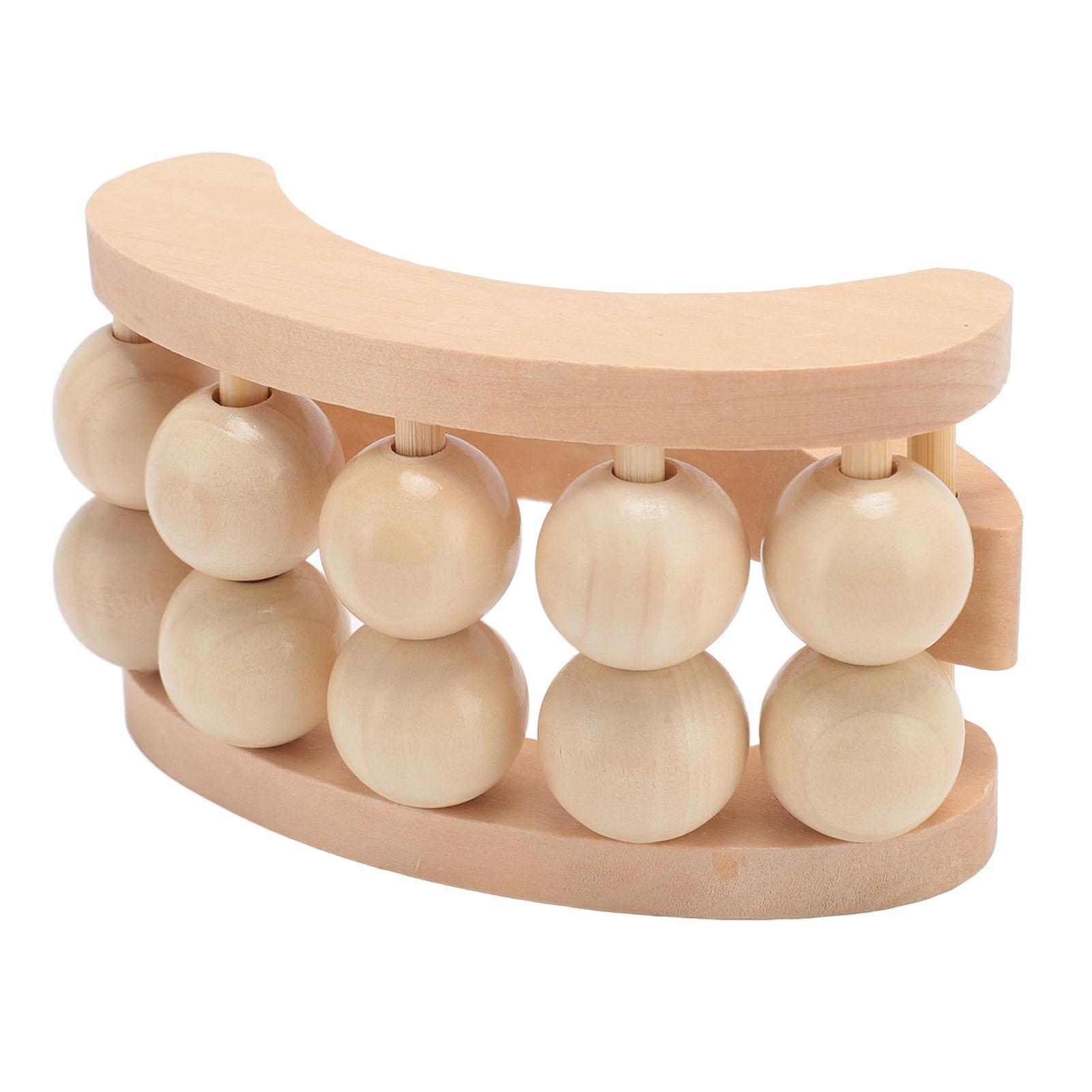Hölzerner Massageball-Roller mit 10 Perlen Tiefengewebe-Linderung Muskelkater Handheld-Roller-Massagegerät