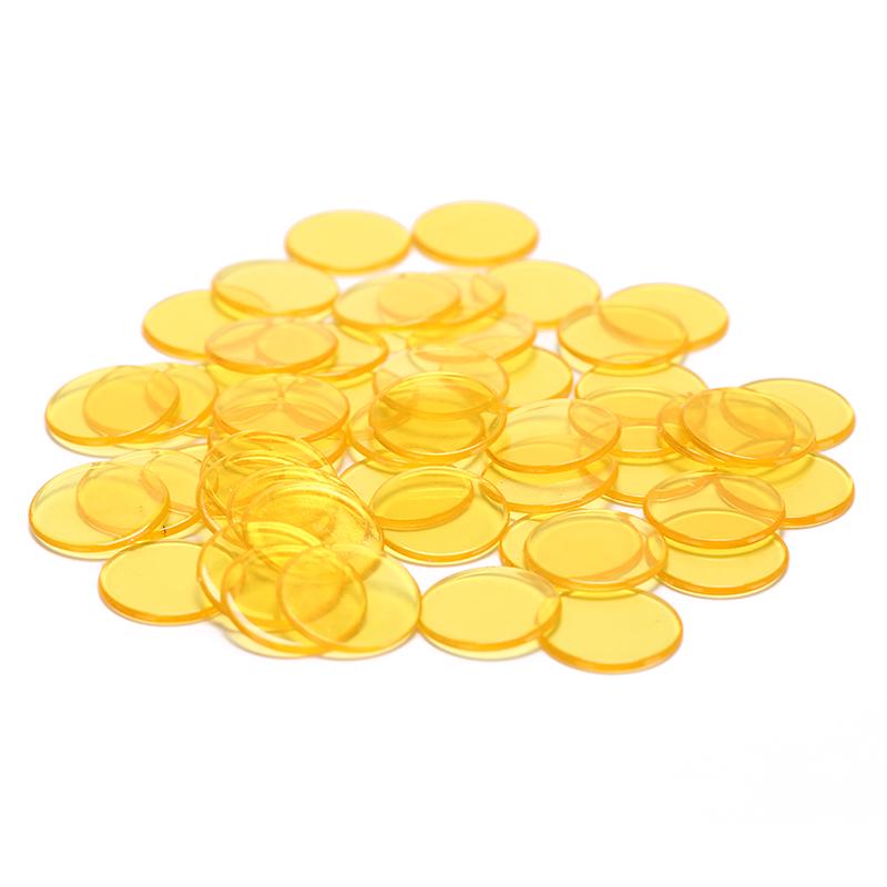 50Pcs 1,5 Cm Zählen Bingo Chips Marker Für Bingo Spiel Kunststoff Poker Chips gelb