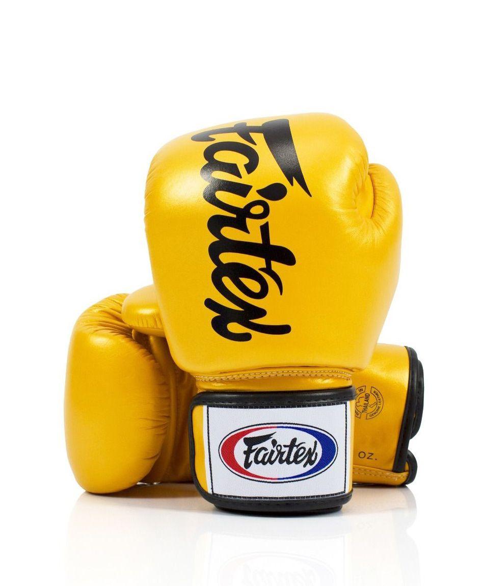 Fairtex Echte Leder Boxhandschuhe BGV19 Gold 16oz