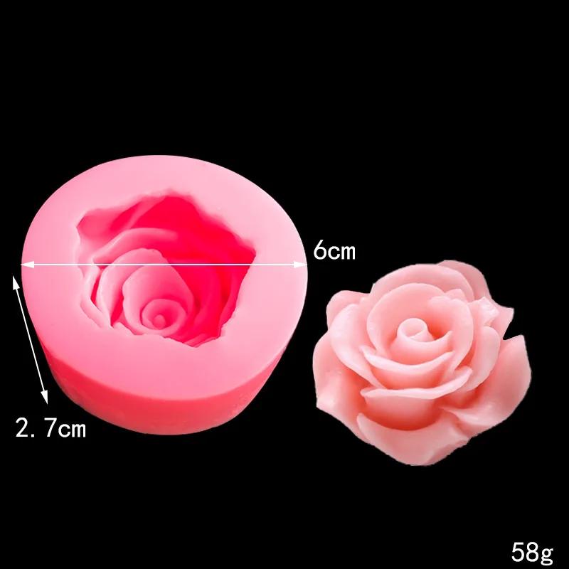 3 stücke 3D Blume Form Kuchen Fondant Silikon Form Blume Kerze Form Cupcake Gelee Süßigkeiten Schokolade Dekoration Backen Werkzeug Form pink