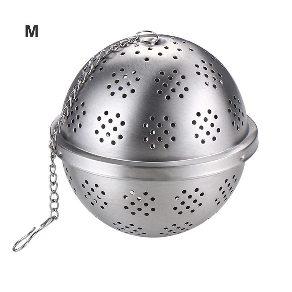 Edelstahl Kugel Tee-Ei Netz Tee-Filter Sieb mit Haken für losen Tee und silber