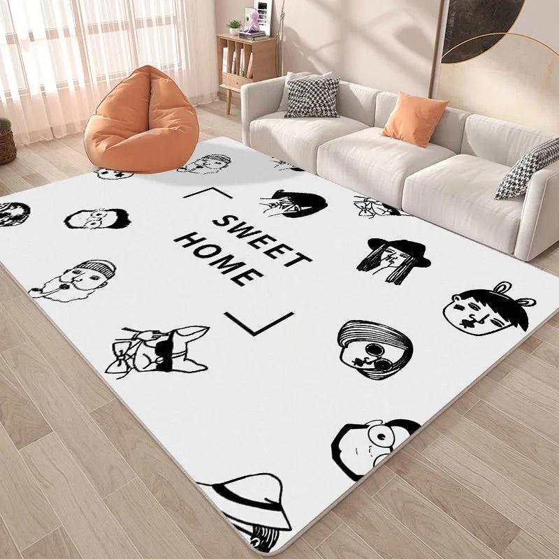 Wohnzimmer Teppich Anti-schmutzige Begrüßung Kissen Sofa Große Fläche Teppich Schlafzimmer Nachttischdecke Einfache Bereich Teppich Saugfähiger Teppich 50*80cm