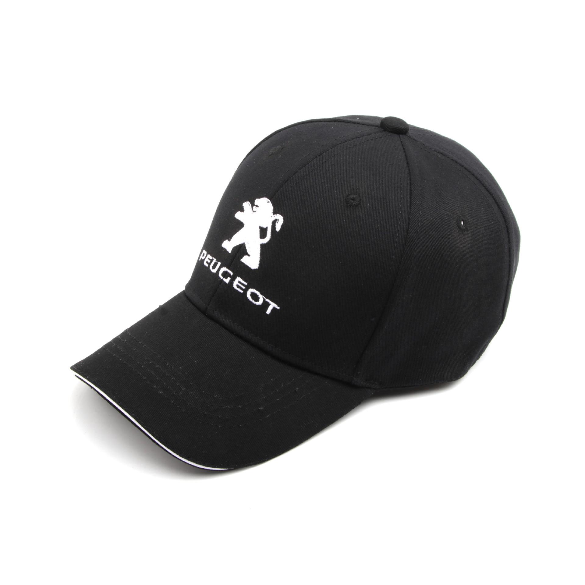 2026 Heißes Autoaufkleber Gesticktes Autoemblem Verstellbare Racing Sport Baseballkappe Motorrad Freizeit Für Peugeot 408 4008 308 3008 schwarz