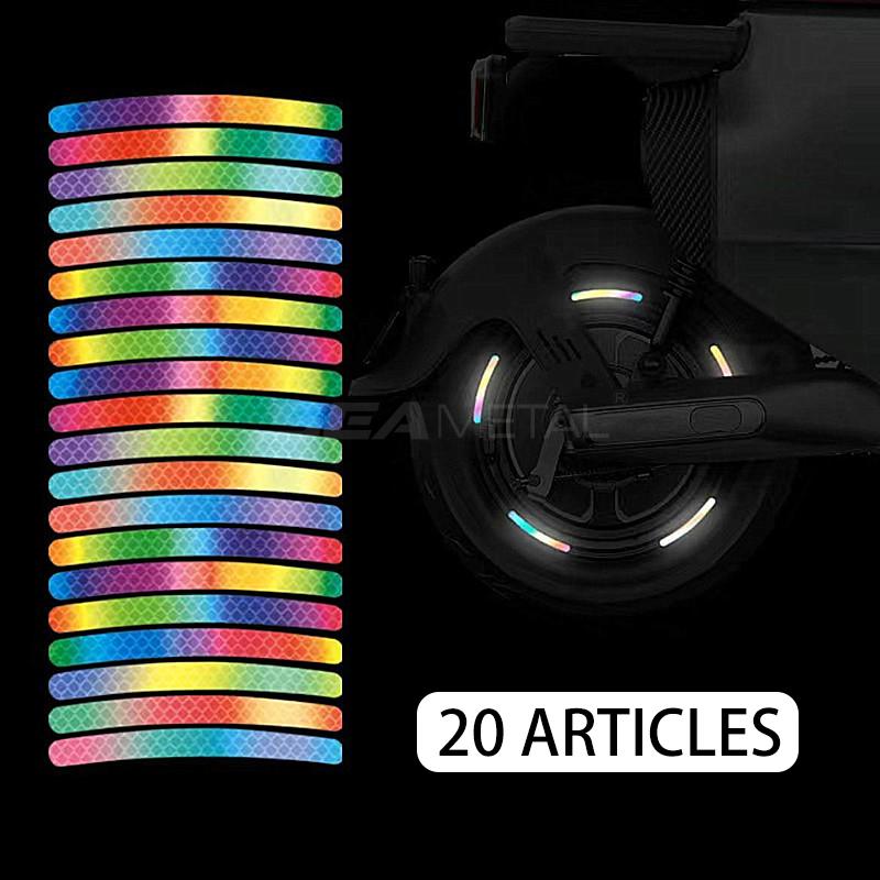 20 Stücke Auto Rad Reflektierende Aufkleber Reifen Dekoration Aufkleber Radnabe Reflektierende Aufkleber Personalisierte Körper Leuchtende Aufkleber 20pcs Type A bunt
