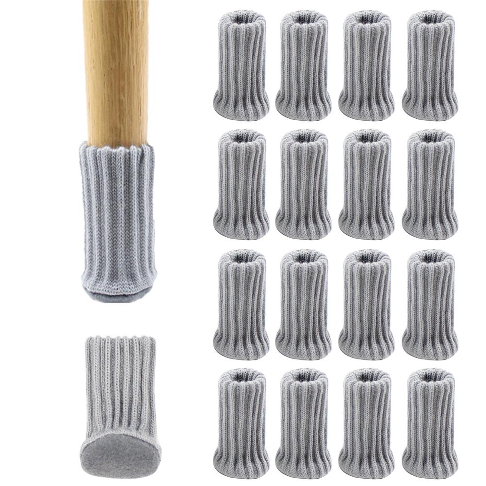 16Pcs Stuhlhussen Hochelastische rutschfeste Stuhlbeinfüße Abdeckungen Abdeckungen Strickmöbelabdeckungen