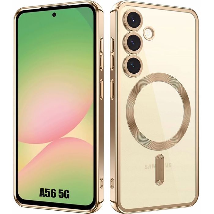 Schutzhülle - BOOLING - für Samsung Galaxy A56 5G - Gold - Magnetischer Ring - Kratzfest gold