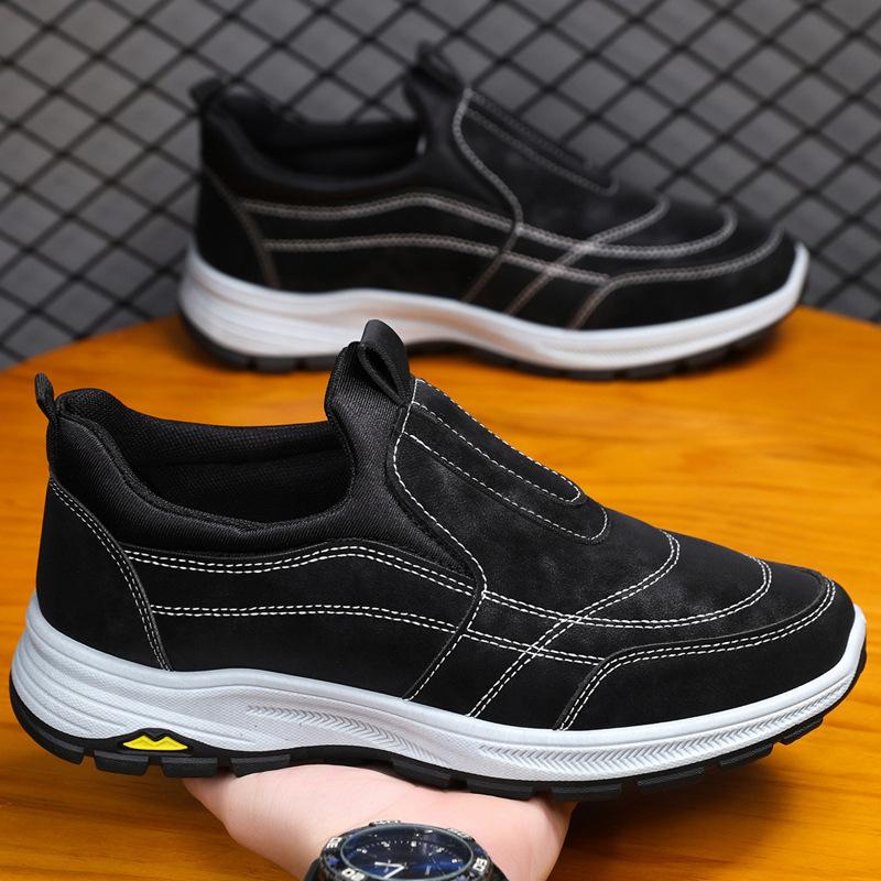 Frühling und Herbst Neue Outdoor-Freizeit-Sport-Senioren-Laufschuhe Herren-Bergsteigen-Laufschuhe Trendig und modisch 44 schwarz