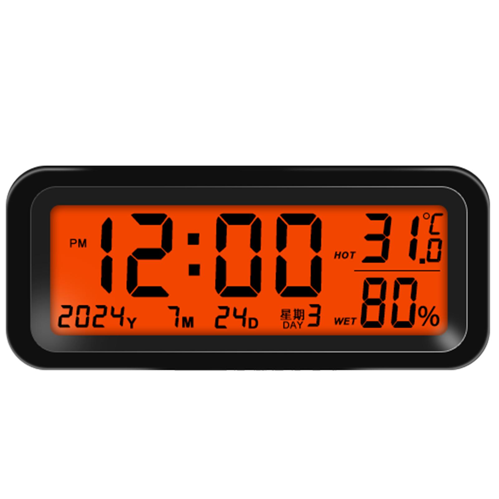 Kleine digitale Auto-Armaturenbrett-Uhr Solarbetrieben & Wiederaufladbar Klare LCD-Zeitanzeige Uhr Zum Aufkleben Auto-Uhr A blau/rot