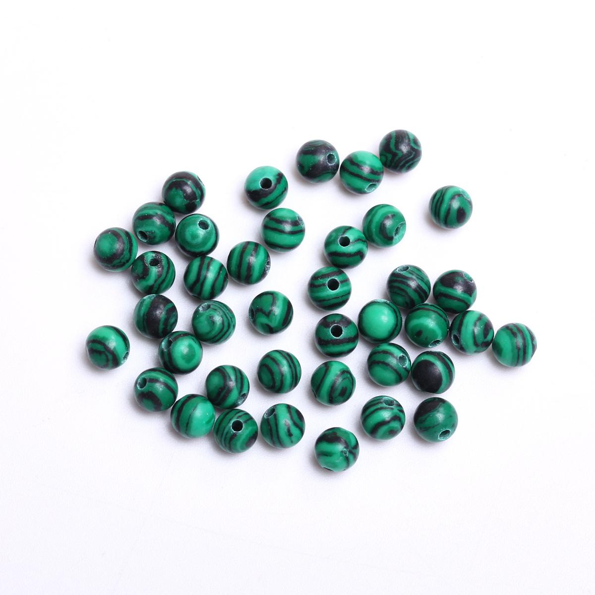 4/6/8/10mm 60-20 Stück Charm Naturstein Lose Perlen Pfau Edelstein Grüner Malachit Stein Runde Perlen DIY Halsketten Zubehör 4mm 40Pcs