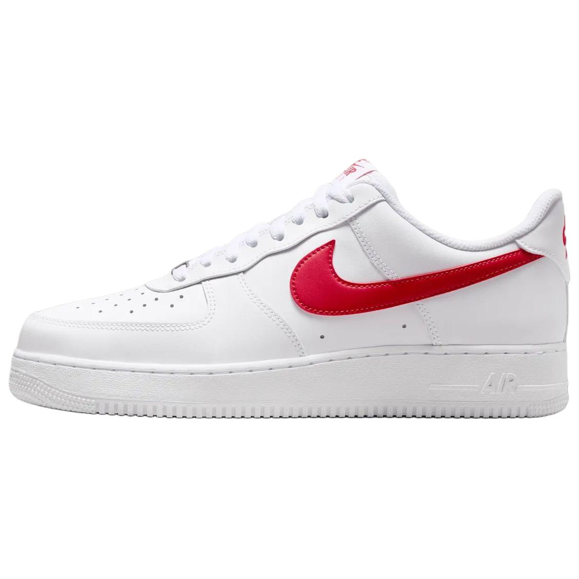 Nike Air Force 1 07 Bequeme Passform Atmungsaktive Unterstützung Sneaker Herren Sneaker Weiß Rot FJ4146133 40 white
