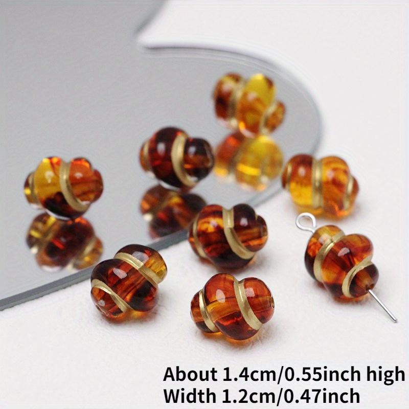 10 STK Vintage Bernstein Golden Verschmiert Perlen Rose Schleife Blatt Perlen Anhänger Acryl DIY Handgemachten Schmuck Armband Halskette Ohrringe Ohrstecker Schmuck Materialien 10pcs