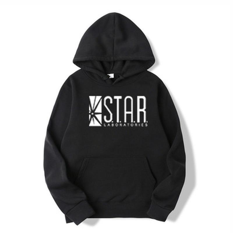 Lose Männer Frauen Hoodies Sweatwear Flash Starlab Hoodies Top Streetwear S ~ 3XL Mit Kapuze Top L schwarz