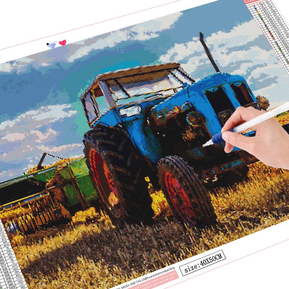 Volle runde Diamant-Mosaik-LKW-Diamant-Gemälde-Landschaftsbild-Strass-Diamant-Stickerei 20X30