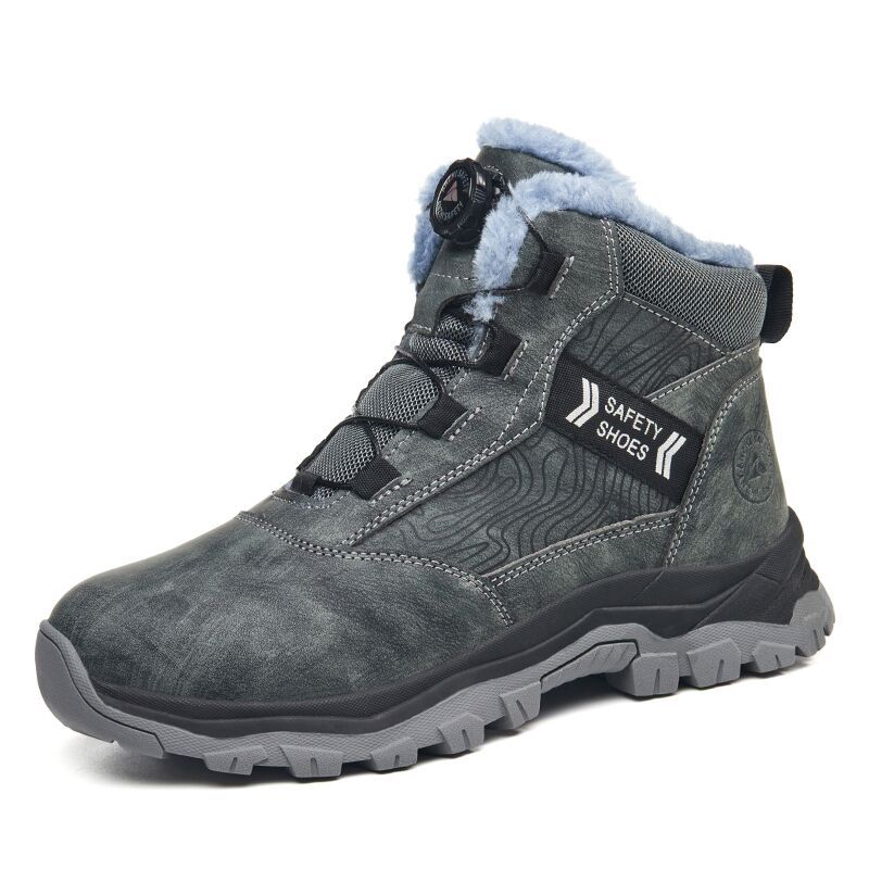 Herren Sicherheitsschuhe Wasserdichte Arbeitsstiefel Durchstichfest Rutschfest Sneakers Stahlkappe Schutzstiefel Drehknopf Winterstiefel 43