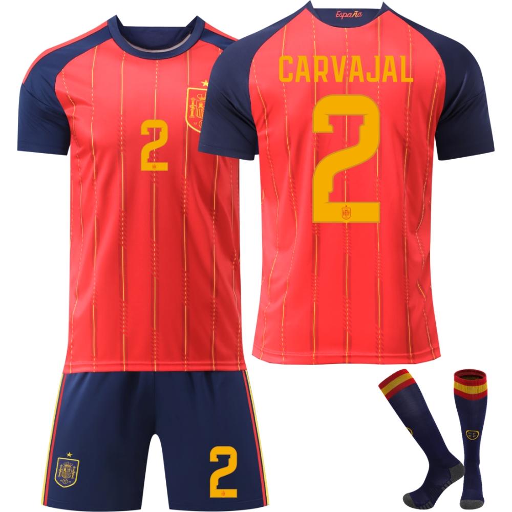 2026 FIFA Fussball-Weltmeisterschaft Spanien Fussballtrikot für Kinder und Erwachsene CARVAJAL #2 24
