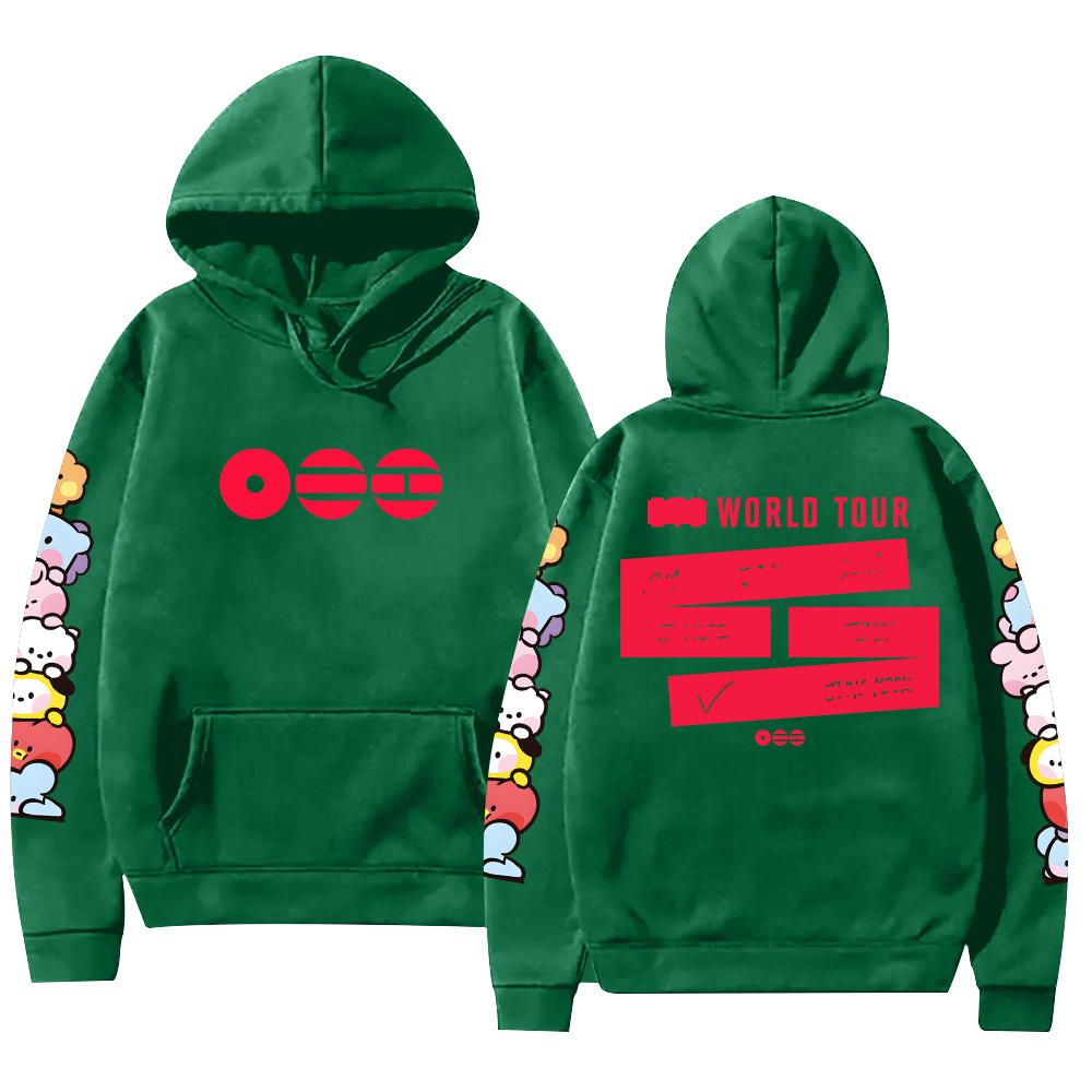 A-Arirang Album Tour Grafikdruck Kapuzenpullover Pop-Fans Geschenke Kleidung Damen Herren Bequemer Pullover Mode Neu Lässig Lockerer Kapuzenpullover XXXL dunkelgrüne
