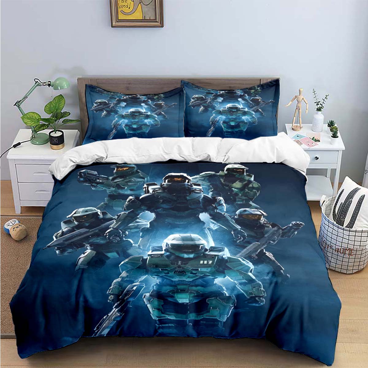 Spiel H-Halo 2 Xbox Mechwarrior Bettwäsche-Sets Bettwaren-Set Bettbezug Bettdecke Set Bettwäsche-Set Luxusgeschenk US Full(200*230cm)3pcs