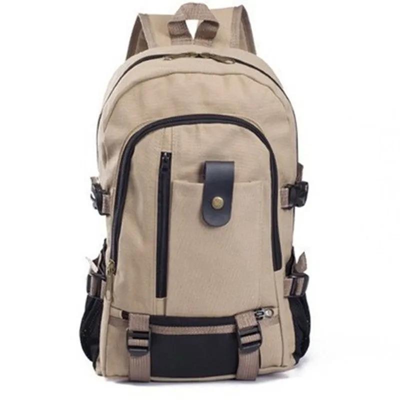 Rucksack mit großer Kapazität, Bergsteigertasche, Rucksack für Männer, Canvas, große Kapazität, High-School-Rucksäcke, Outdoor-Reisen, Campingtasche, Computertasche One Size helle khaki