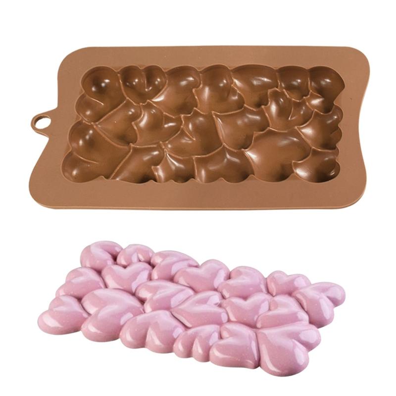 DIY handgemachte Silikon-Fondantform, Herzmuster, Schokoladenform, Süßigkeiten, Zucker, Handwerk, Pastenform, DIY, Kerze, Harz, Basteln