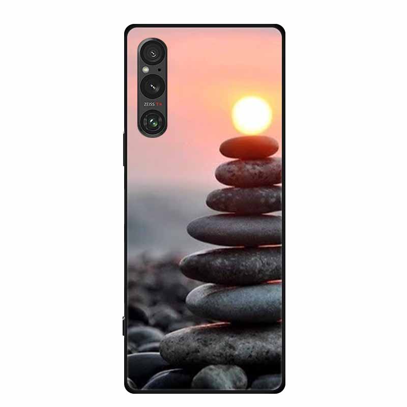 Hülle Für Sony Xperia 1 V Original Silikon TPU Handyhülle für Sony Xperia 1 V 5G Capa Xperia1V Schutz Hülle XQDQ62/B Mode Para Sony Xperia 1 V beige