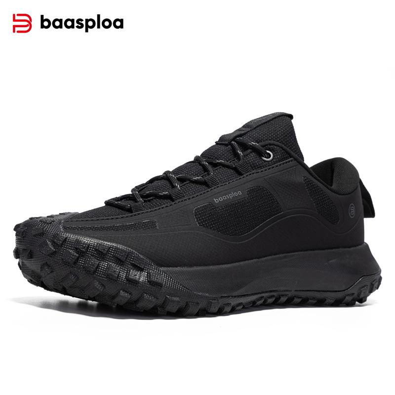 Baasploa Herren Outdoor Schuhe Rutschfeste Herbst Bequeme Herren Wanderschuhe Neuankömmling Alle Mode Herren Qualitätsmarke Outdoor Herrenschuhe 43 schwarz