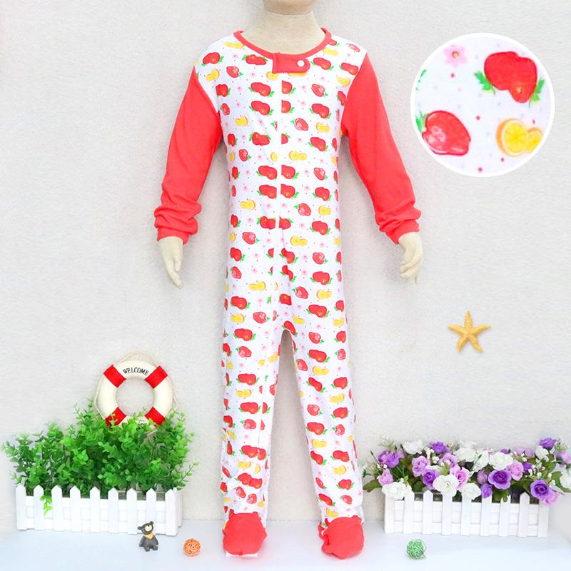 Baby Kinder 2 bis 7 Jahre alt Einteiliger Strampler Langarm 100% Baumwolle Kleidung Reißverschluss Jungen und Mädchen Kleidung Pyjama Strampler 116 dargestellt