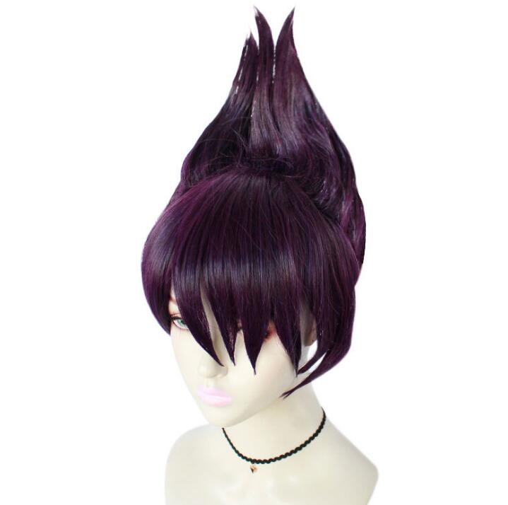 Frauen Danganronpa V3: Killing Harmony Momota Kaito Dunkelviolette kurze hitzebeständige Faserhaarperücke Dangan Ronpa Kostüm Cosplay Perücken One Size violett