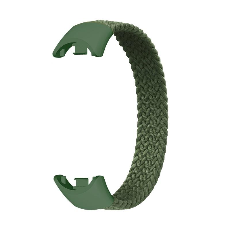 Nylon Armband Buntes Silikonarmband Armband für Mi Band 10 9 8 Uhrenarmband Geflochtene Solo-Schlaufe Pulseira Armband Mi band 8 For Mi Band 8-M grün