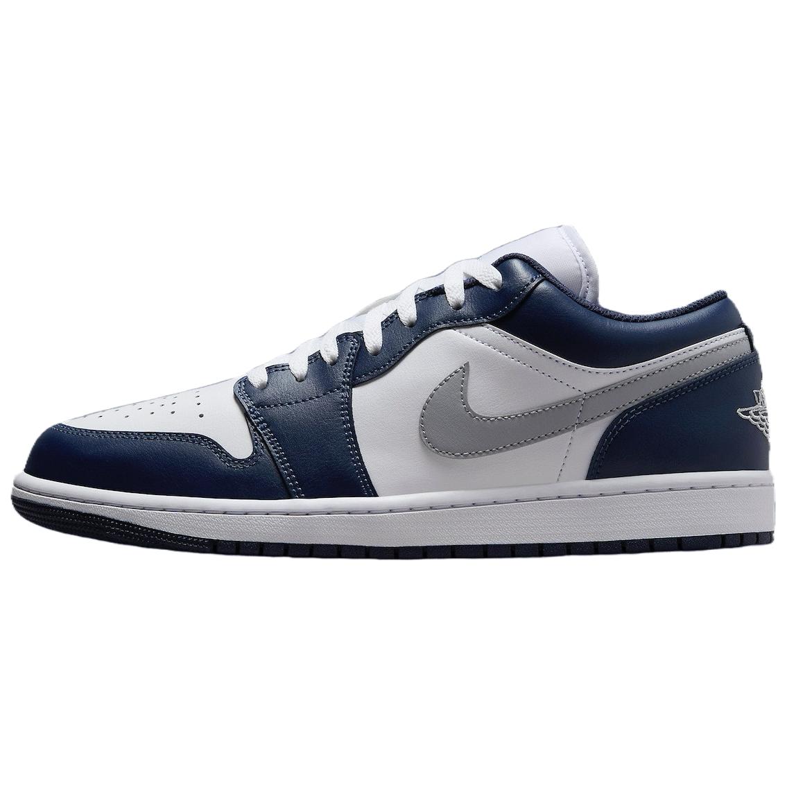 Jordan 1 Low Wolf Grey Midnight Navy Jordan 553558-141 Jordan 553558-141 40.5